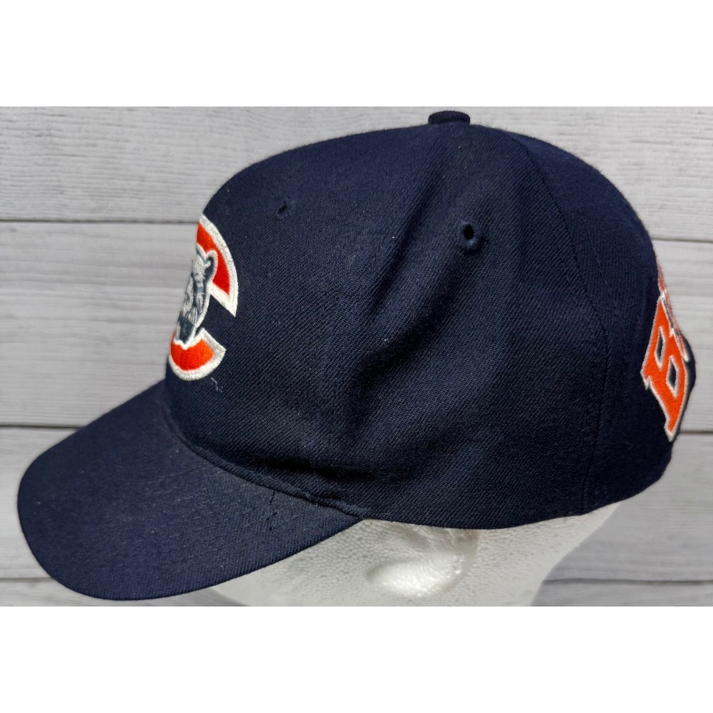 Chicago Bears NFL 100% Wool Snapback Hat Navy Orange Embroidered Logo - Picture 4 of 8